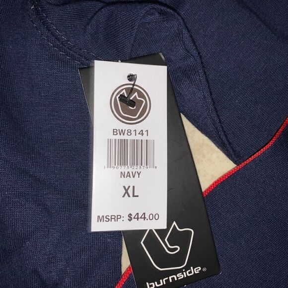 Burnside Men’s Stripe Sleeve Pullover Hoodie - Picture 9 of 10